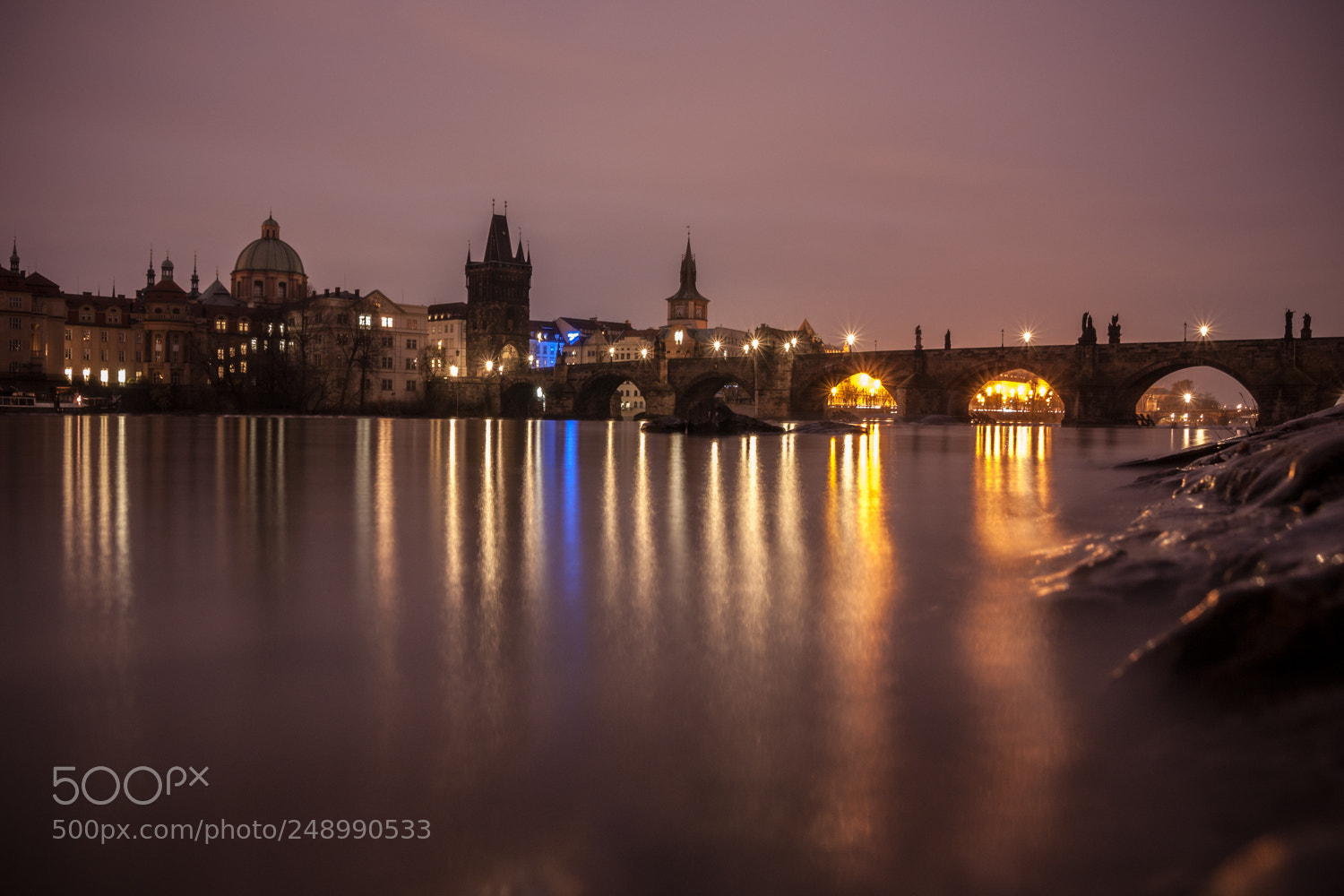 Canon EOS 450D (EOS Rebel XSi / EOS Kiss X2) sample photo. Charles bridge at night photography