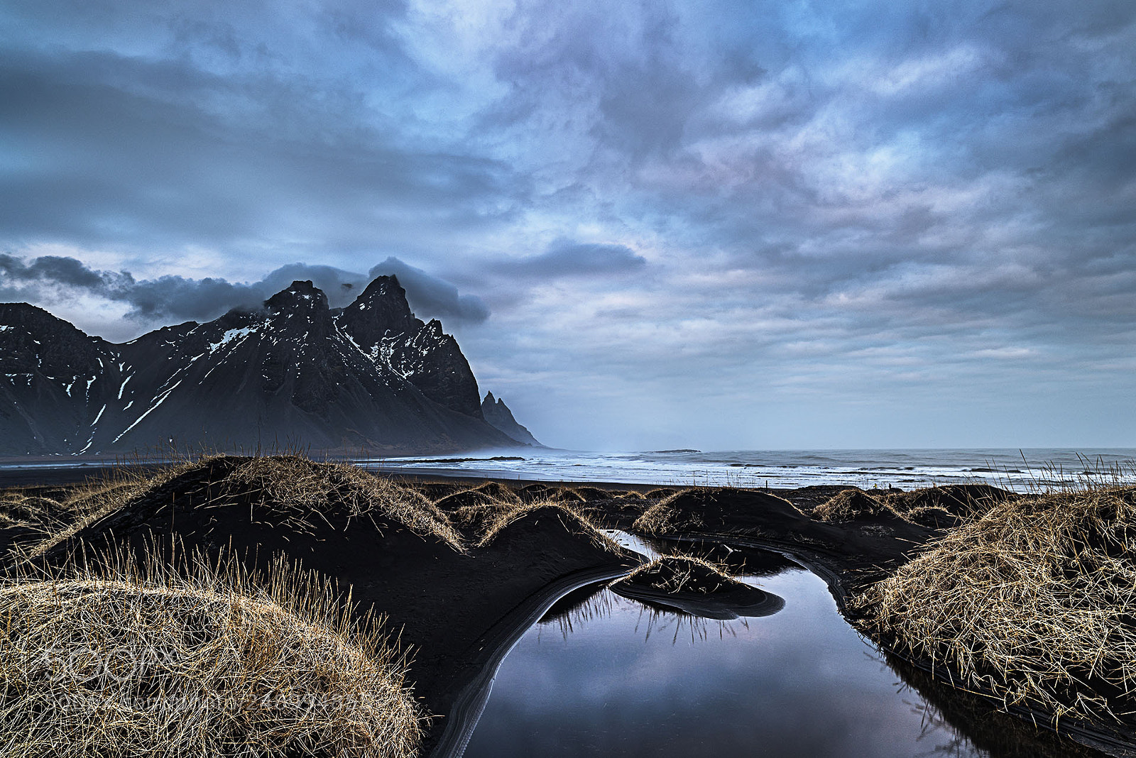 Nikon D810 sample photo. Black dunes at vestrahorn photography