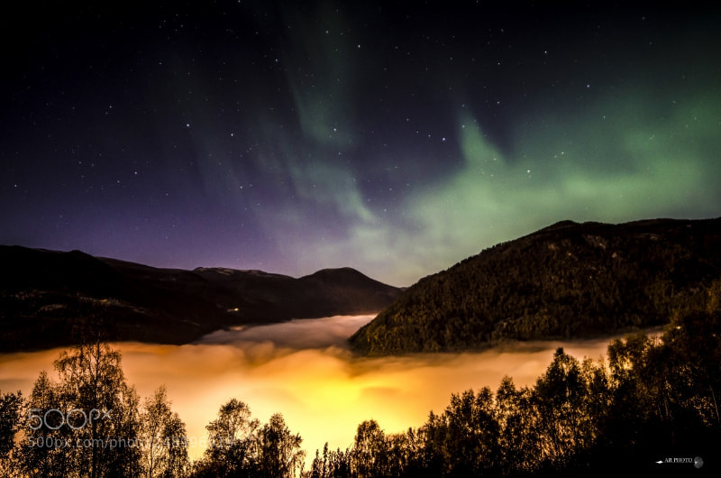 Nikon D7000 sample photo. Fog and aurora photography