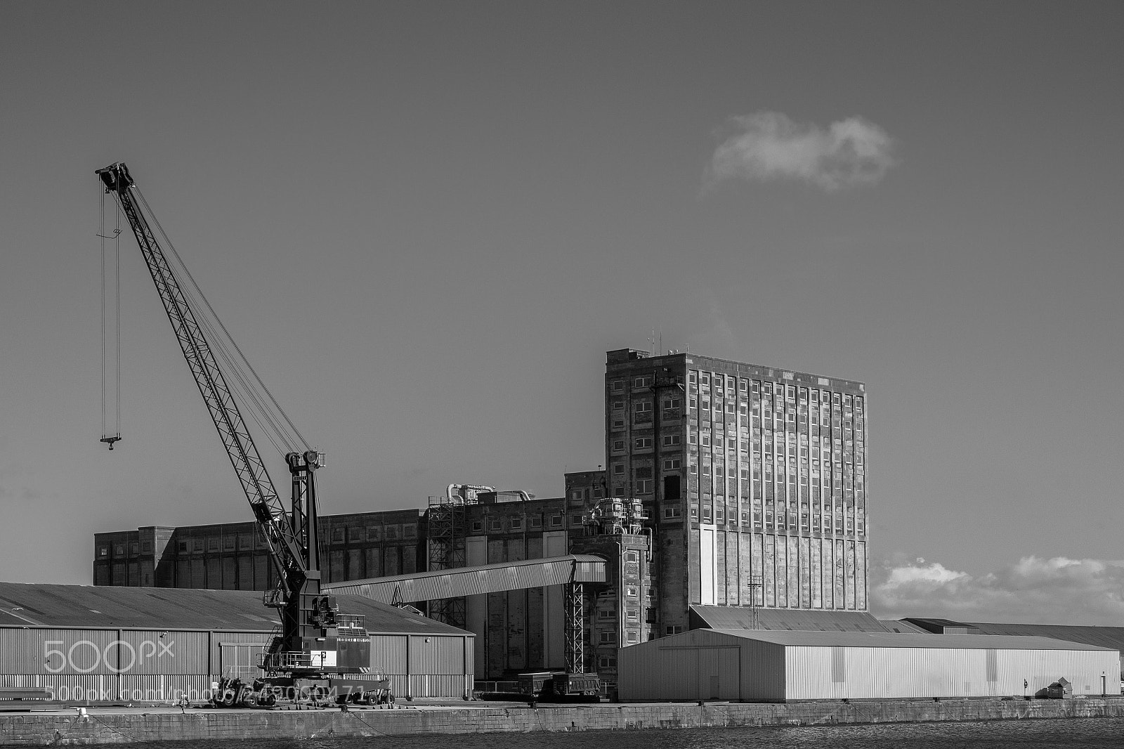 Canon EOS 100D (EOS Rebel SL1 / EOS Kiss X7) sample photo. B&w leith docks photography