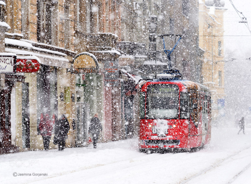 Olympus OM-D E-M1 Mark II sample photo. Red tram photography
