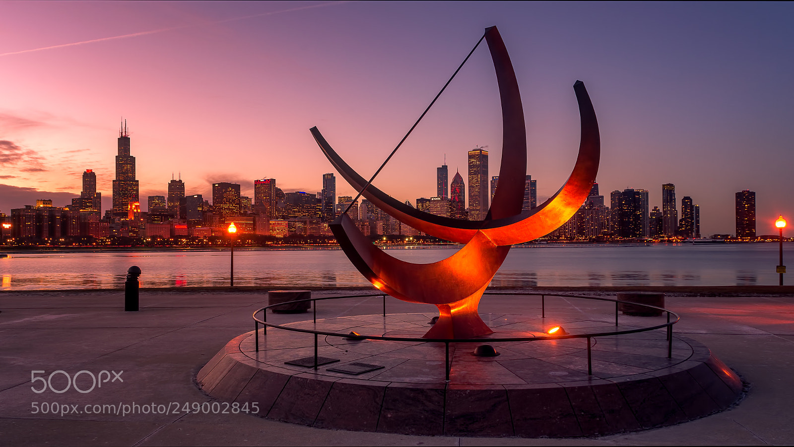 Nikon D7100 sample photo. Chicago skyline at sunset photography