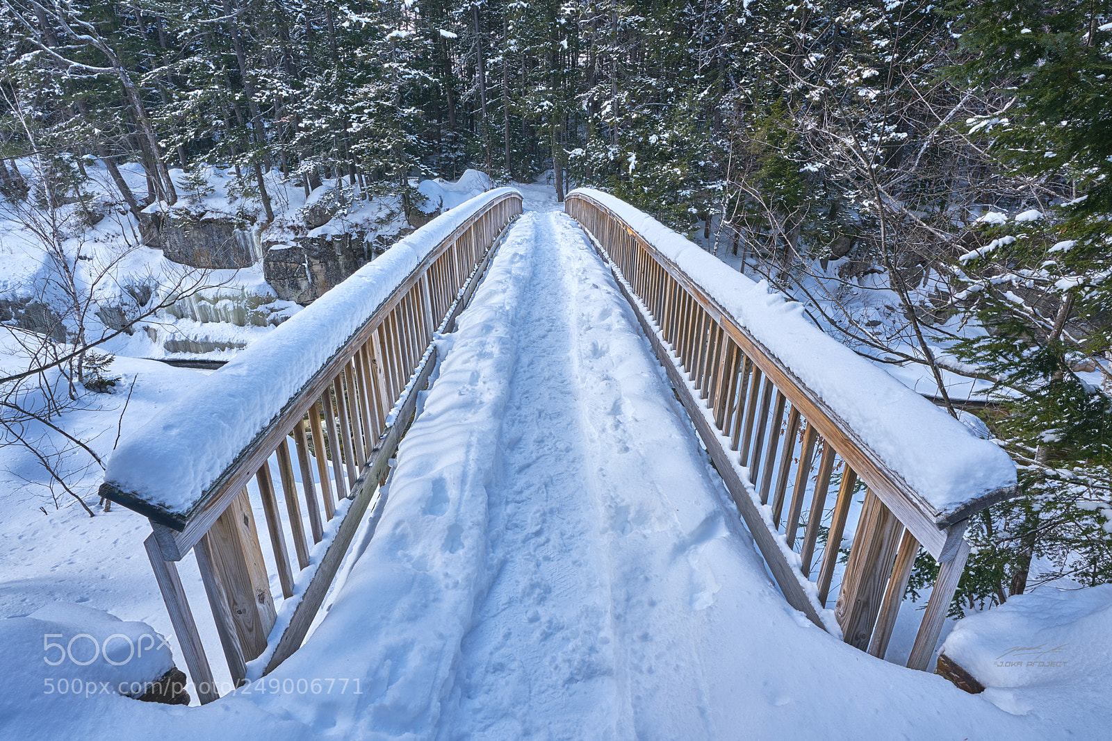 Sony a7R II sample photo. Snow covered bridge photography
