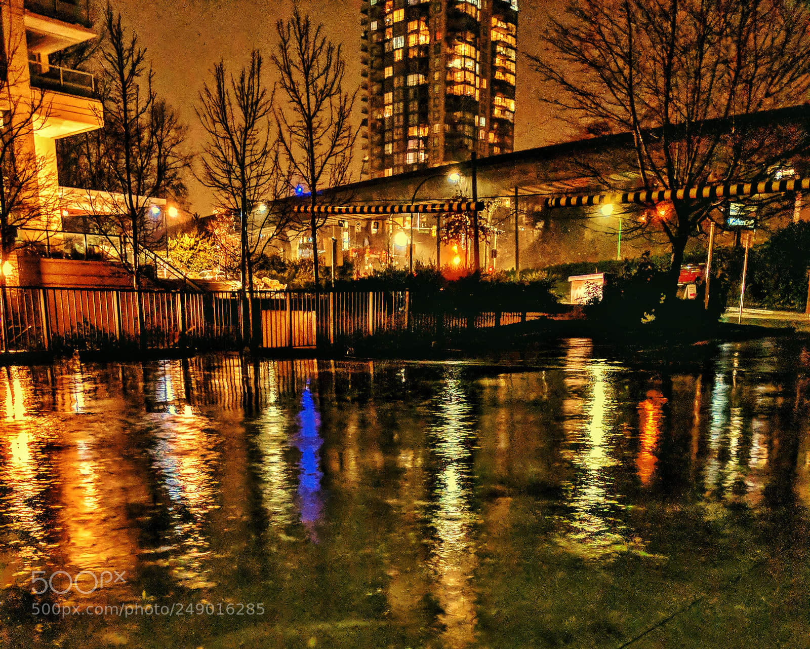 Google Pixel 2 XL sample photo. Rainy night light photography
