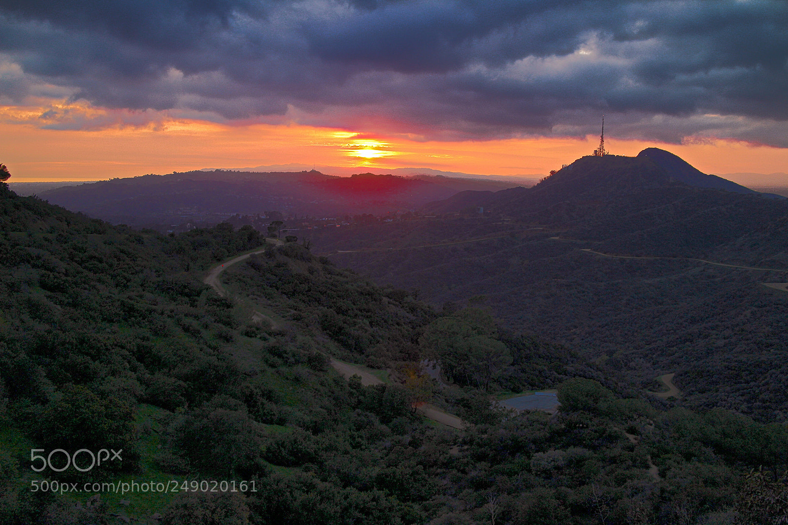 Canon EOS M sample photo. Sunset behind hollywood sign photography