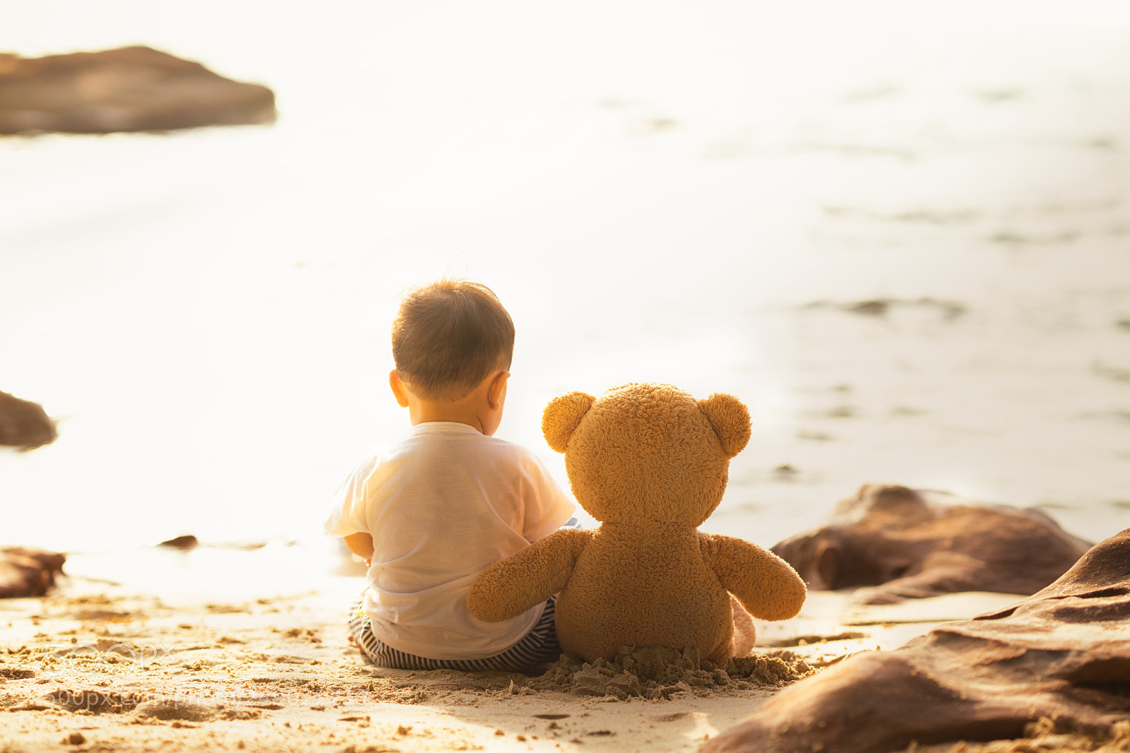 Sony a7R II sample photo. Baby and teddy bear photography