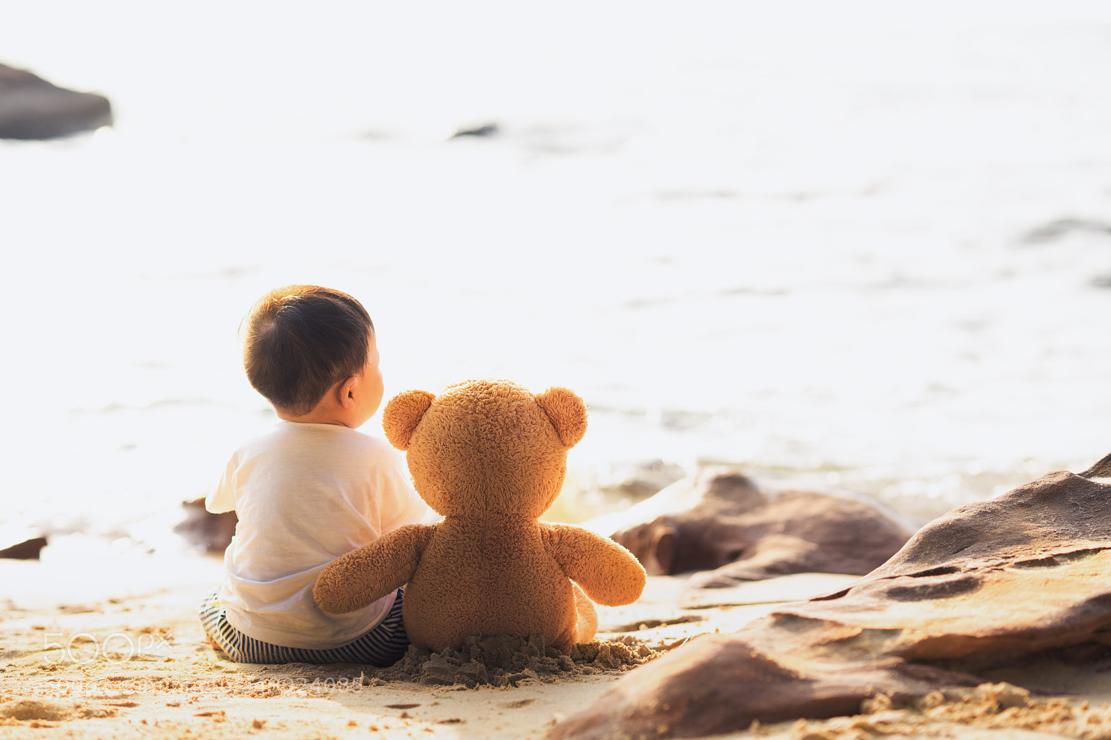 Sony a7R II sample photo. Baby and teddy bear photography