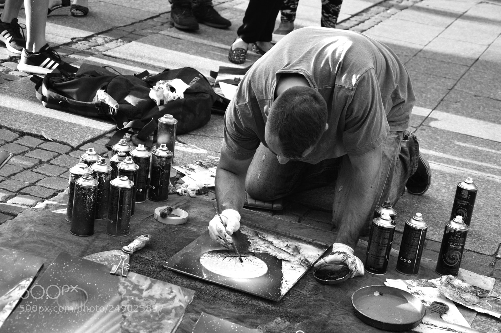 Nikon D3200 sample photo. Man painting with sprays photography