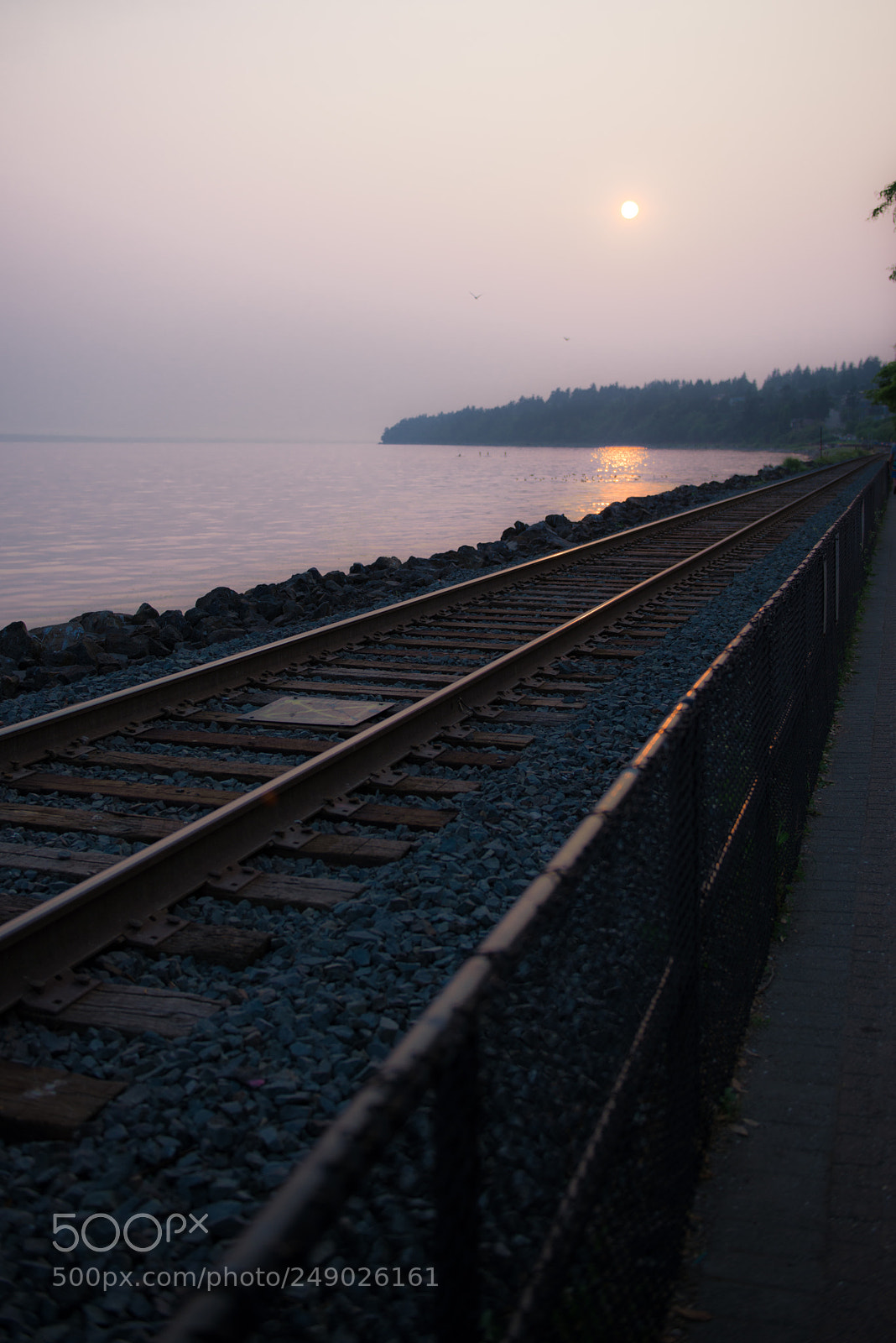 Nikon D800 sample photo. White rock railway sunset photography