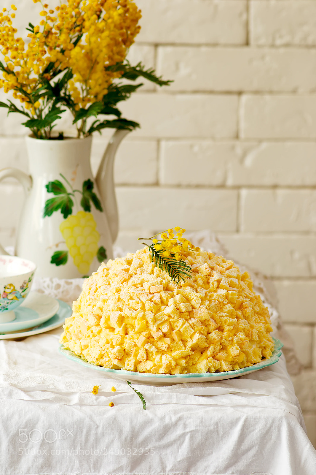 Nikon D3100 sample photo. Italian mimosa cake photography