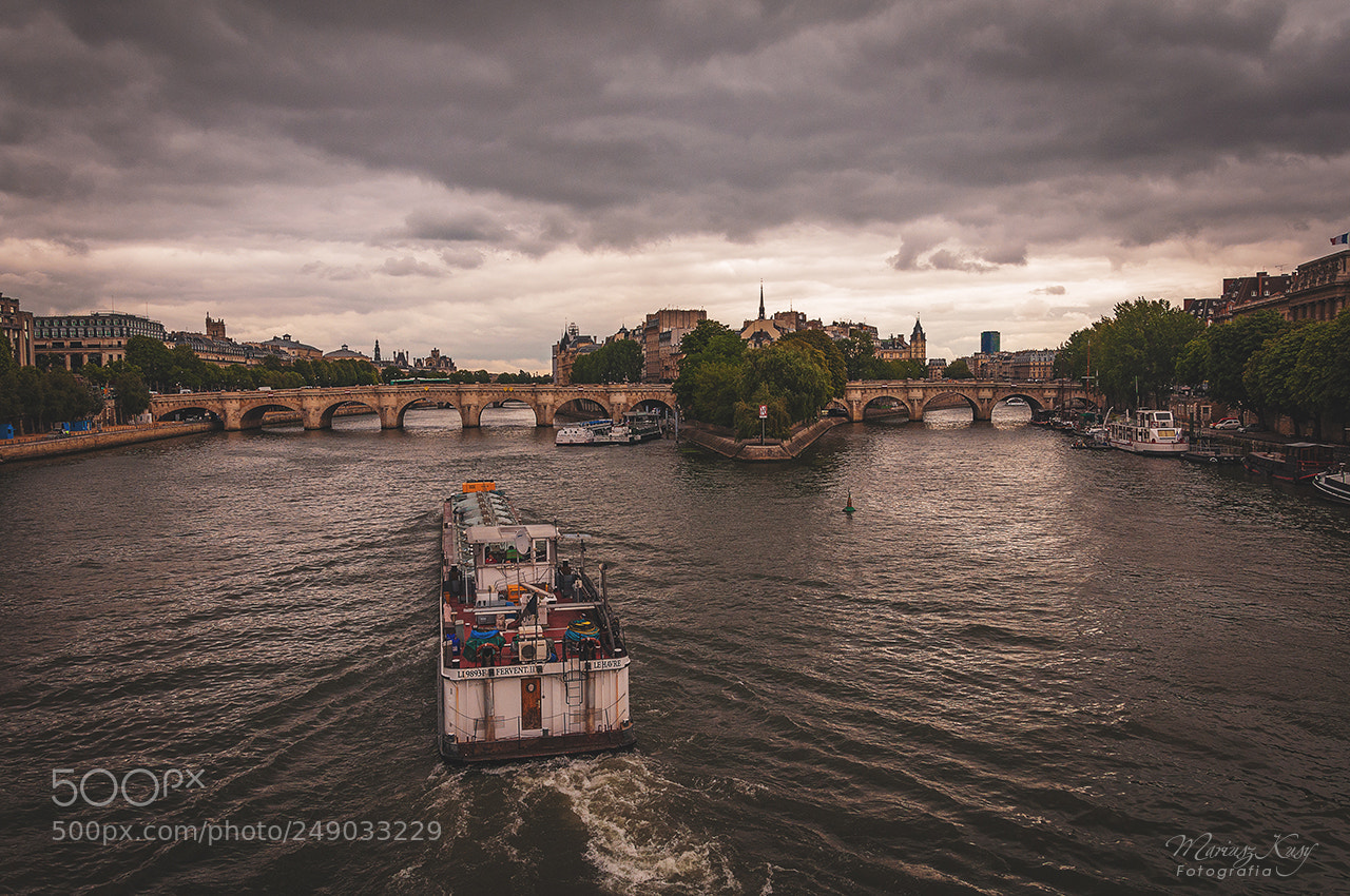 Nikon D5000 sample photo. Barge on seine (paris) photography