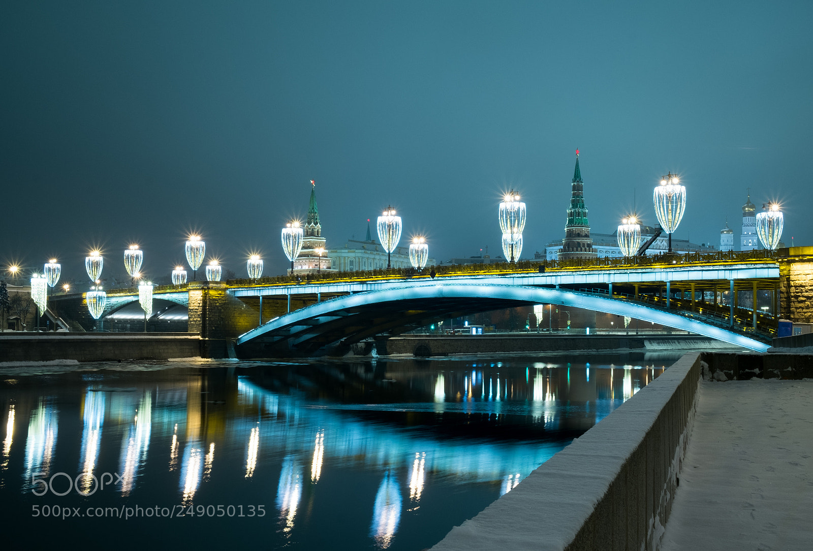 Fujifilm X-E1 sample photo. Night kremlin bridge photography