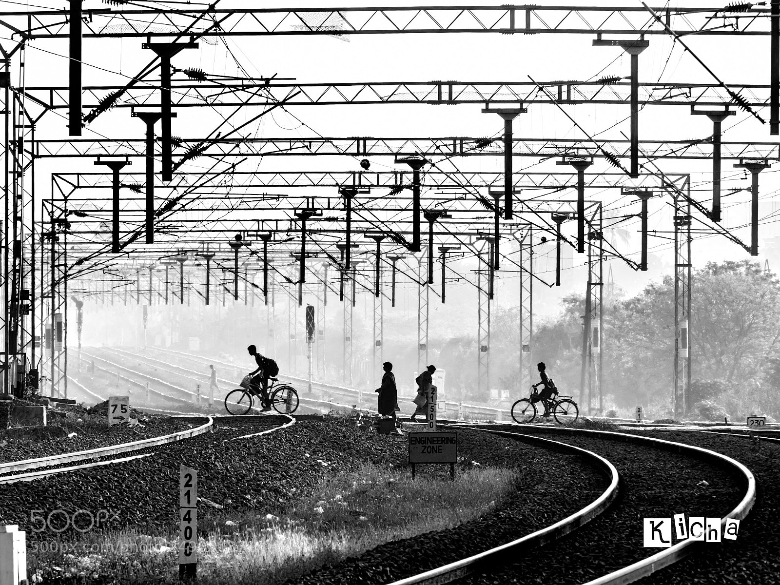 Olympus OM-D E-M5 II sample photo. A railway crossing photography
