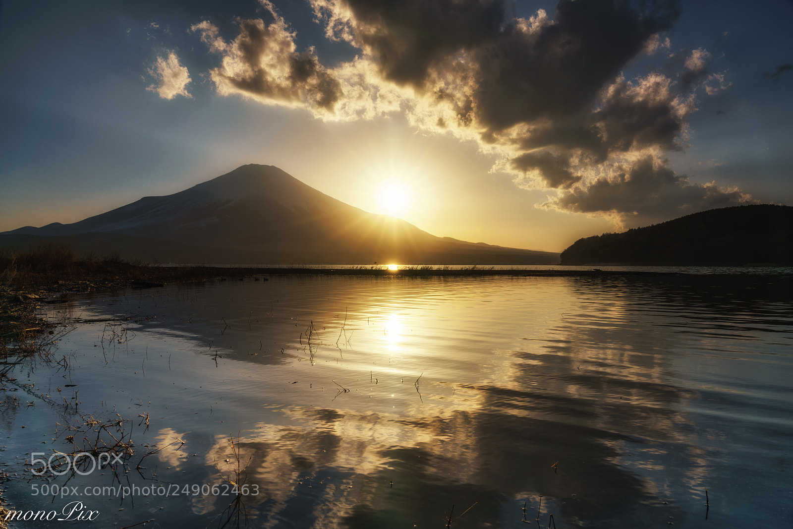 Sony a7R III sample photo. Sunset of lake yamanaka photography