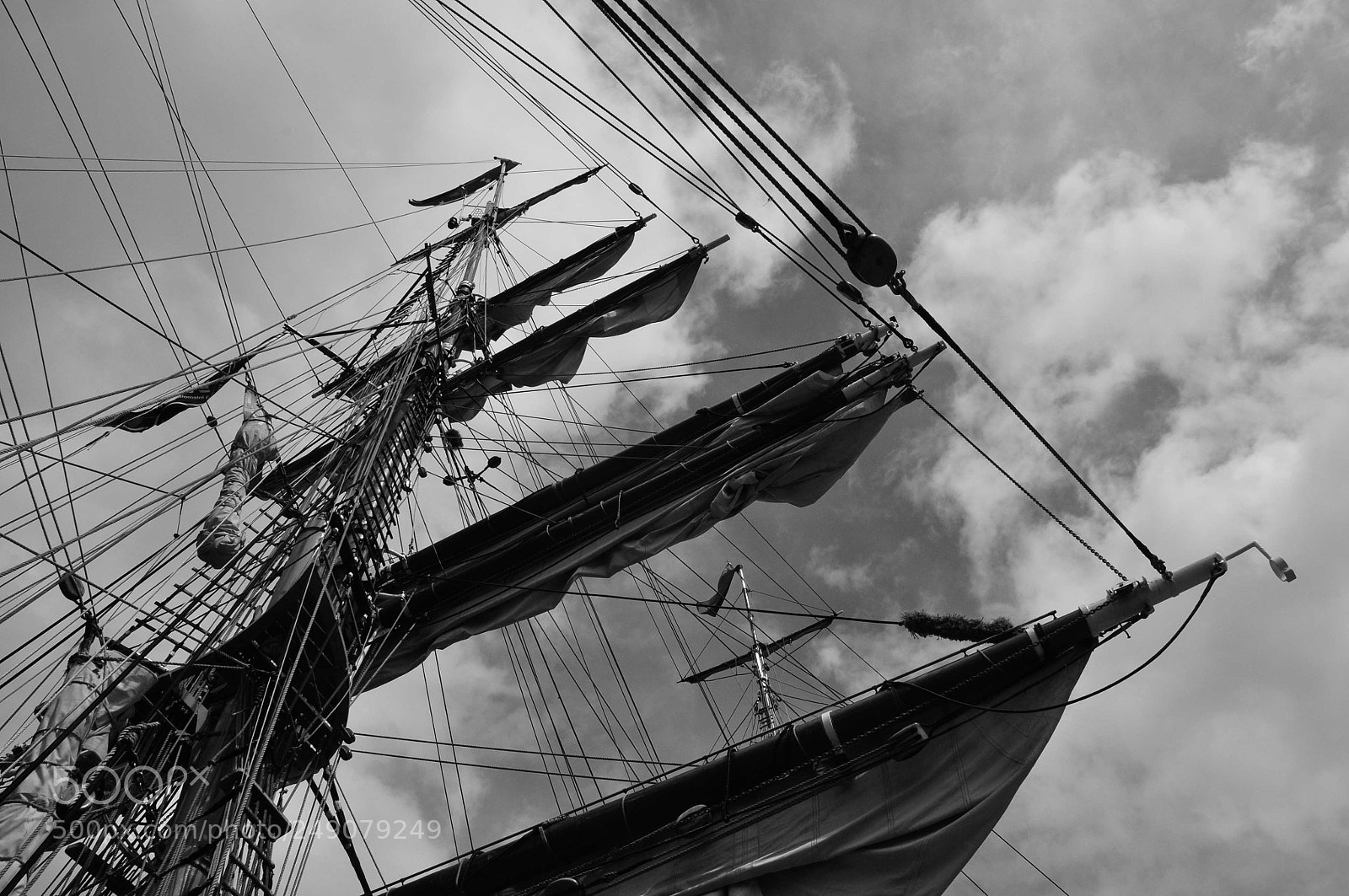 Nikon D300 sample photo. Sails bw photography