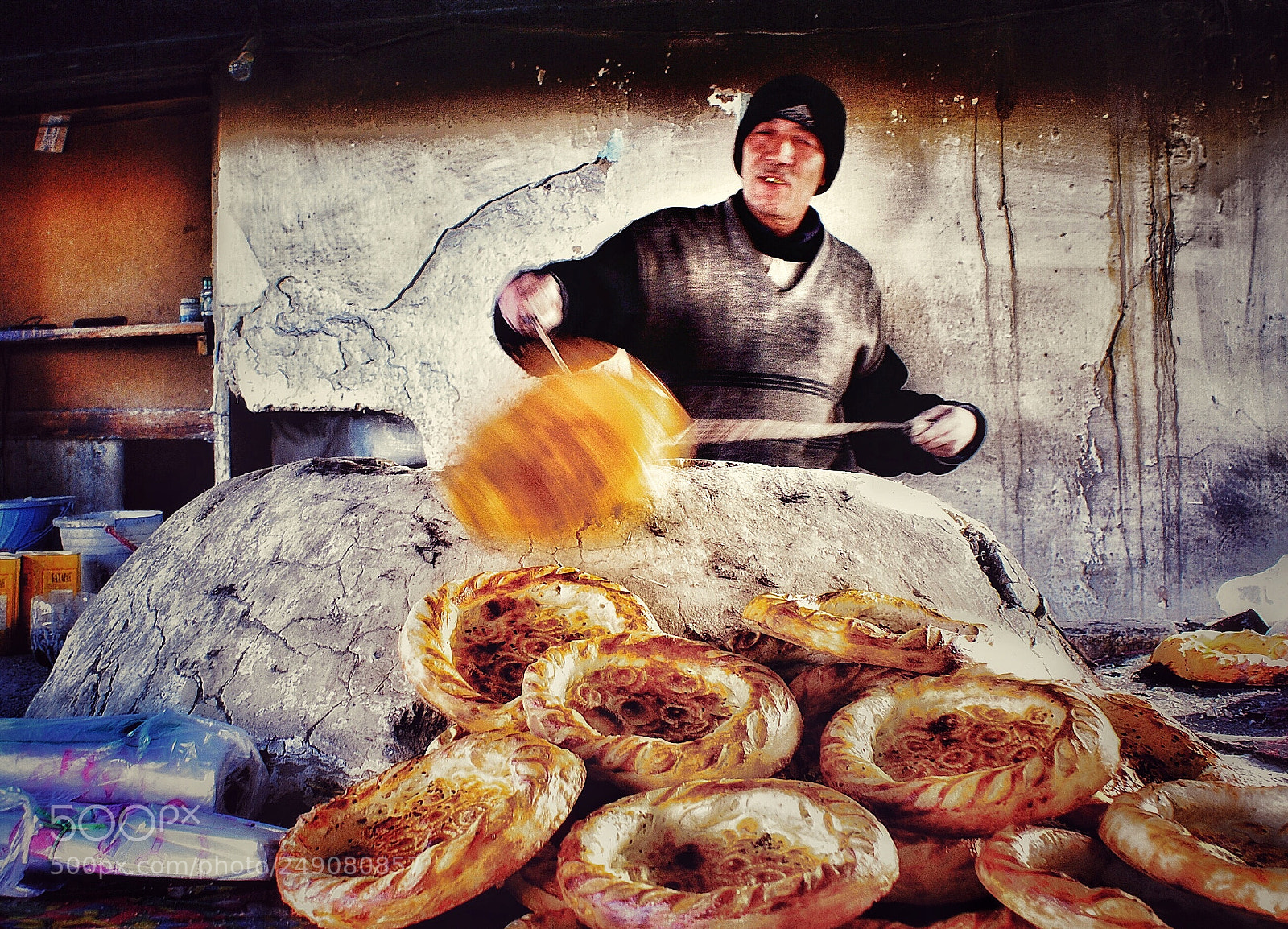 Sony Alpha DSLR-A200 sample photo. Making of bread photography