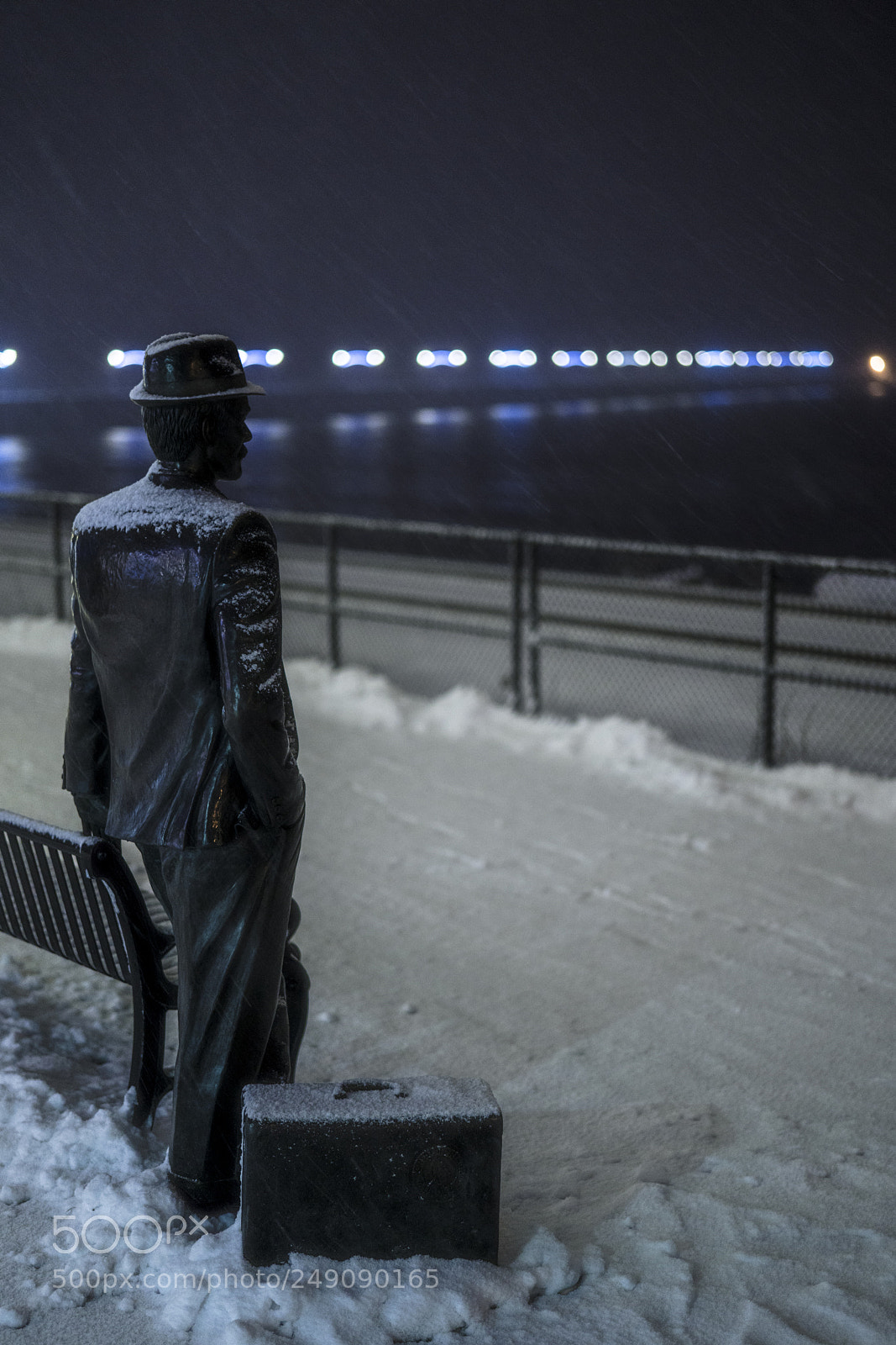 Sony a7R III sample photo. Man waiting for train photography