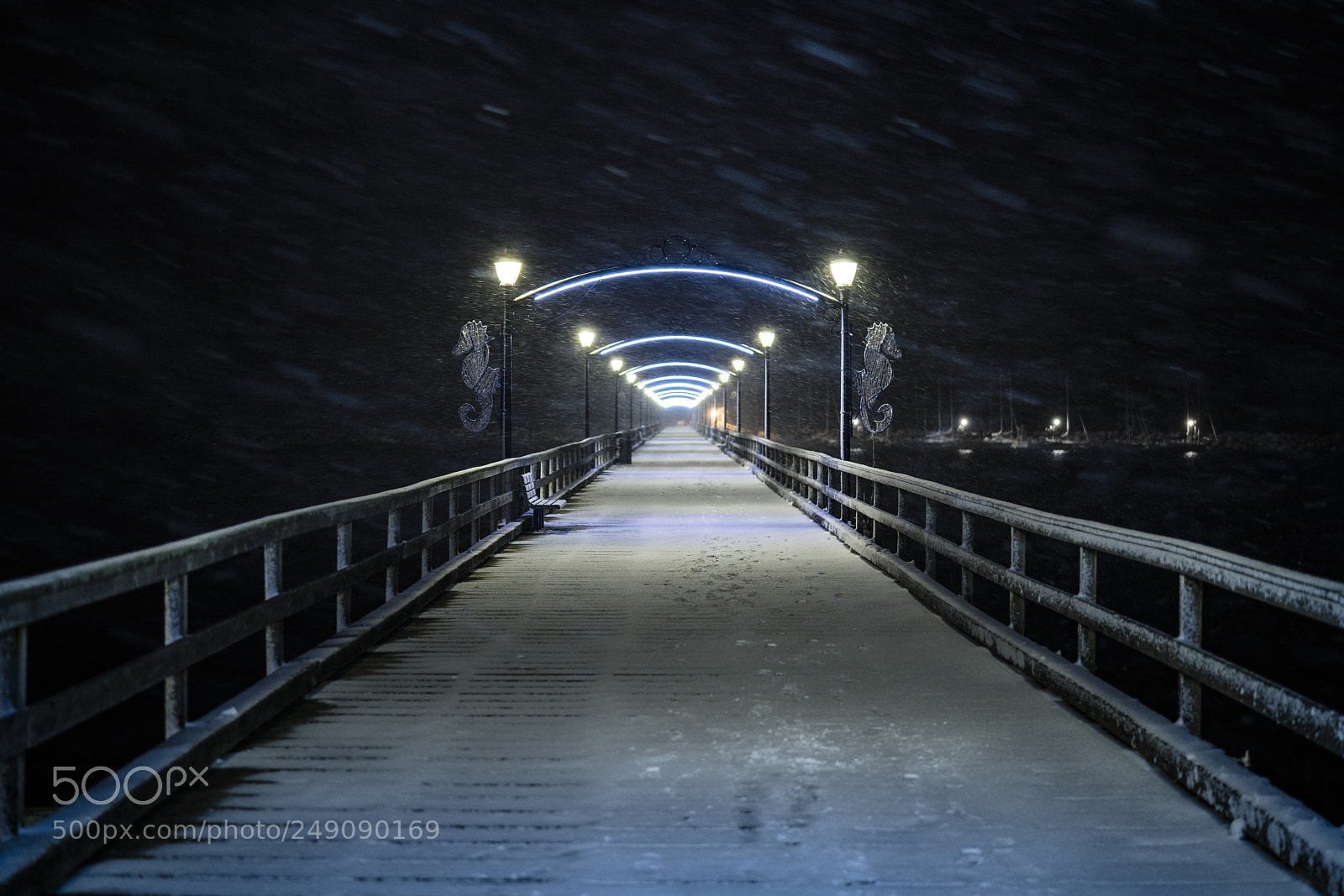 Sony a7R III sample photo. The snowy pier at photography