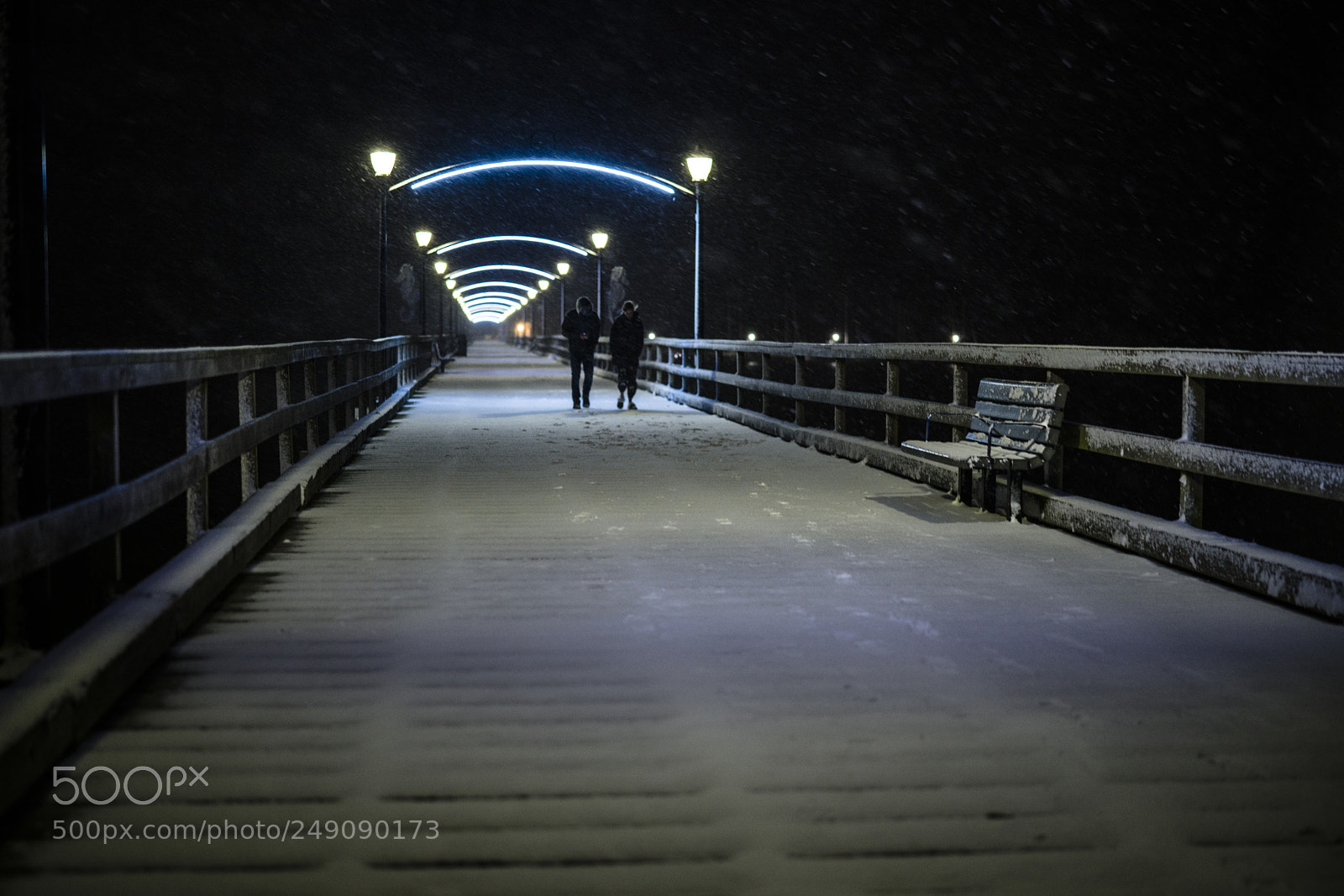 Sony a7R III sample photo. The snowy pier at photography