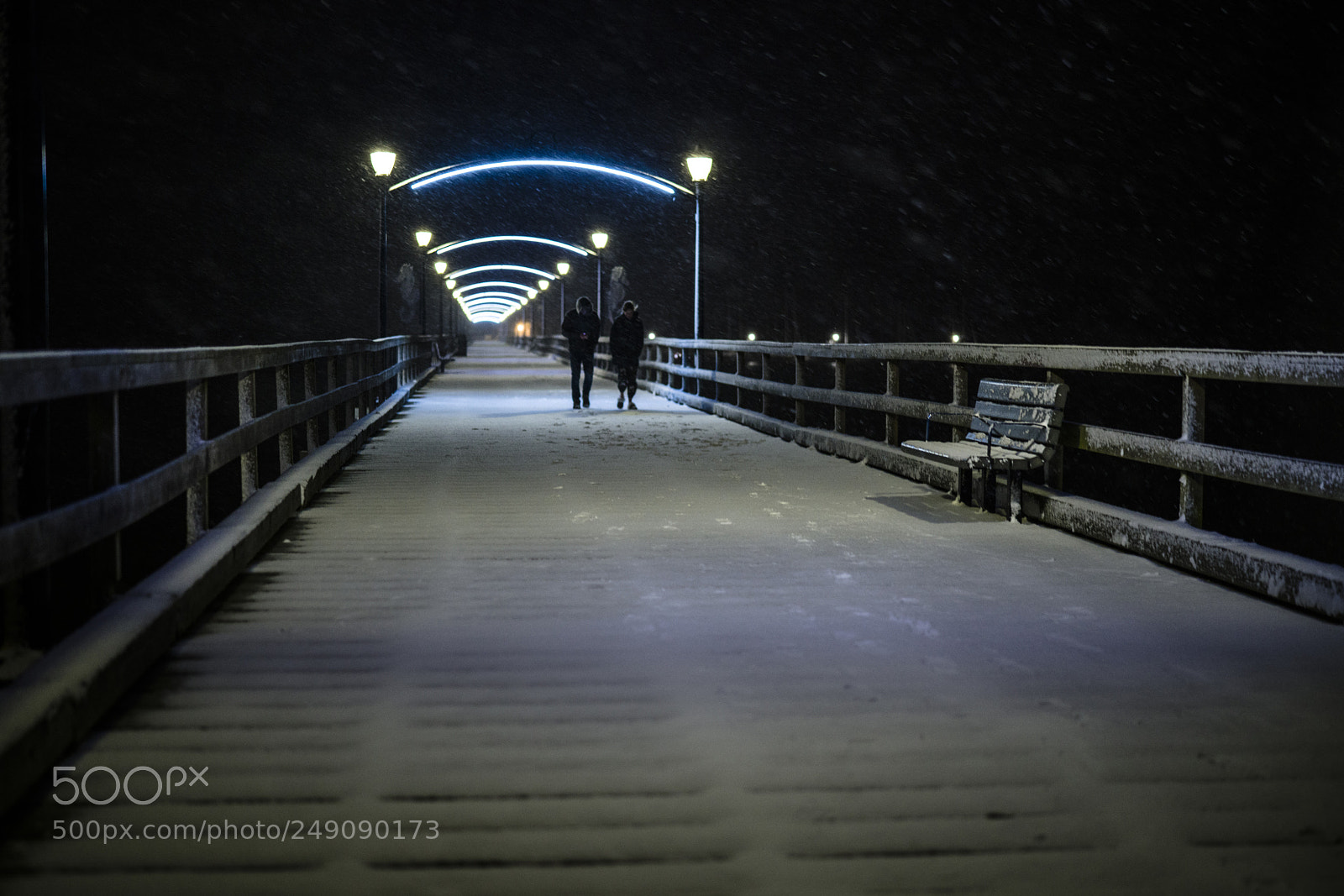 Sony a7R III sample photo. The snowy pier at photography