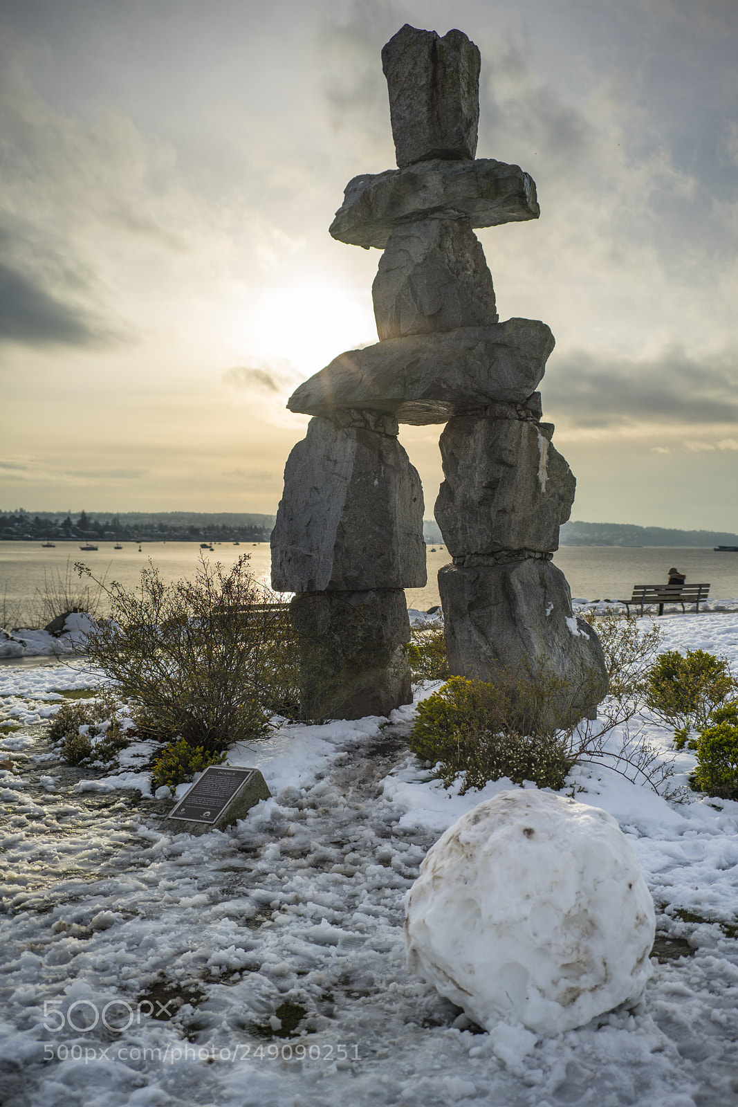 Sony a7R III sample photo. Inukshuk at sunset photography