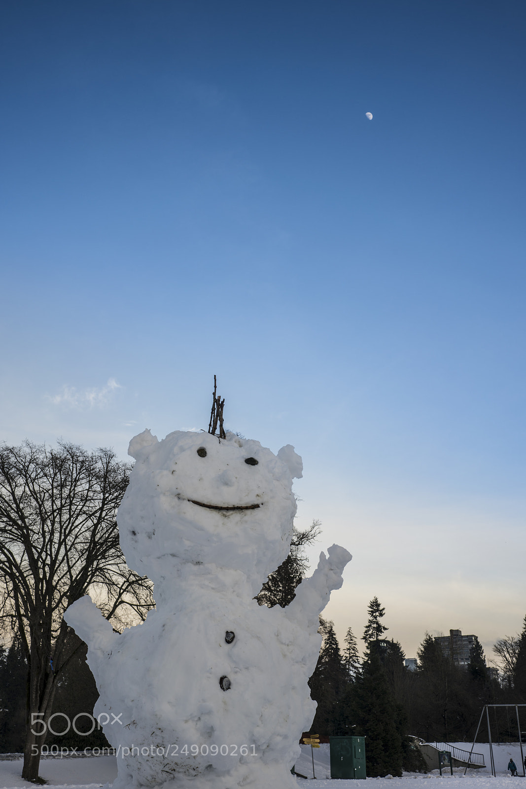 Sony a7R III sample photo. Happy snow man photography