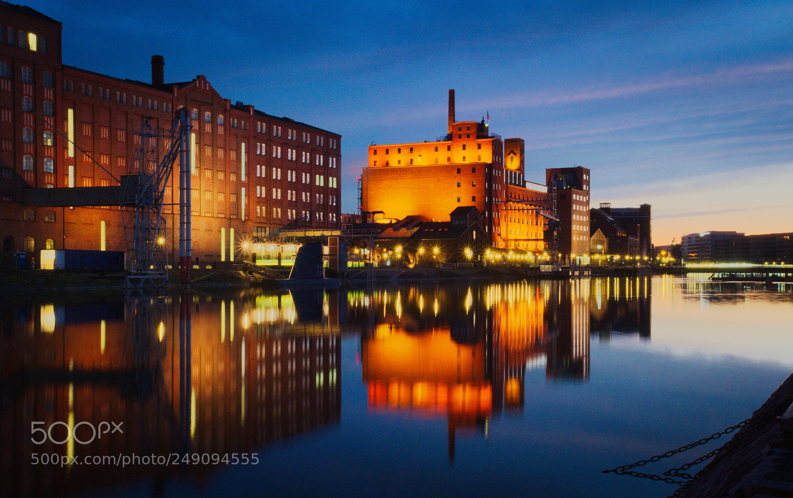 Pentax K-30 sample photo. Blue hour in innenhafen photography