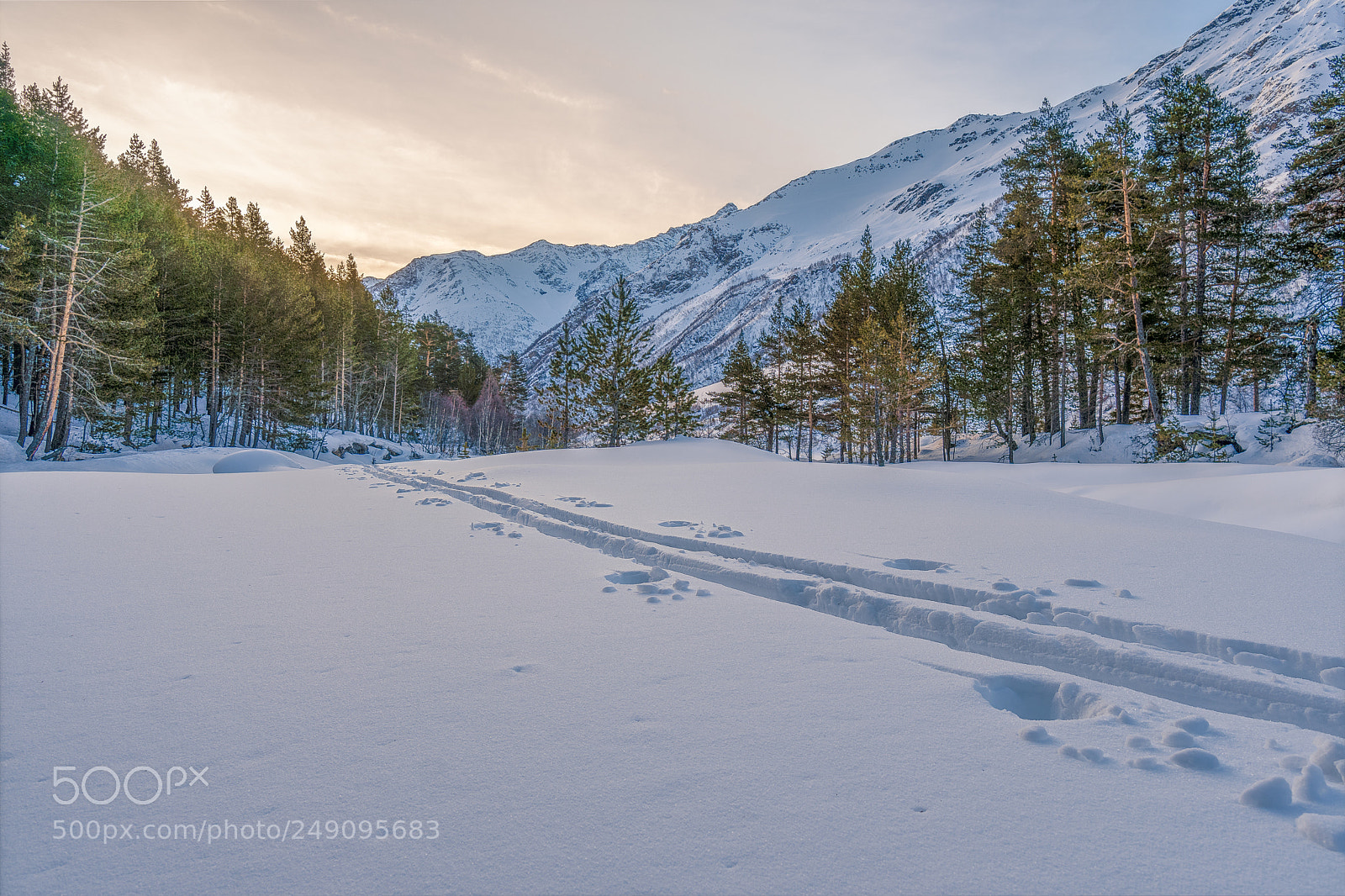 Sony a6300 sample photo. Tracks of lone skier photography