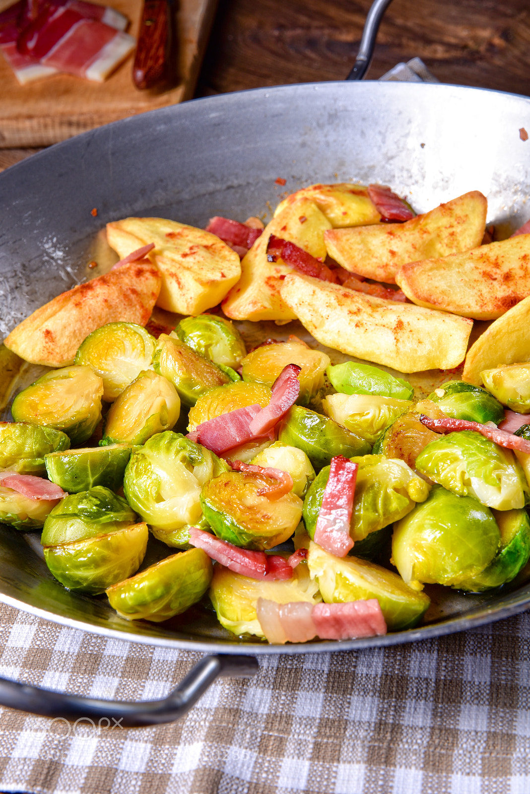 Nikon D810 sample photo. Brussels sprouts with ham photography