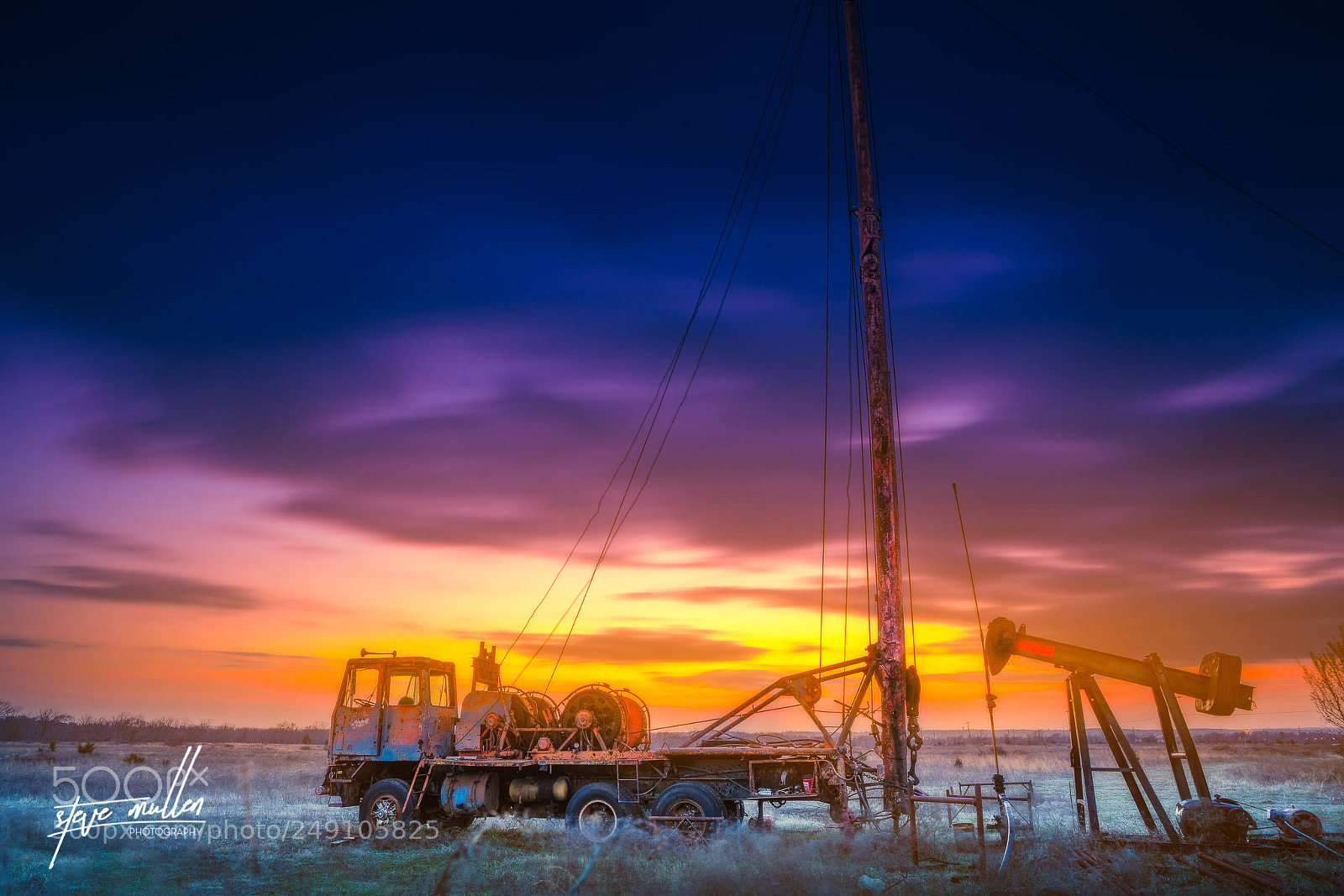 Sony a7R III sample photo. Old oil drill truck photography