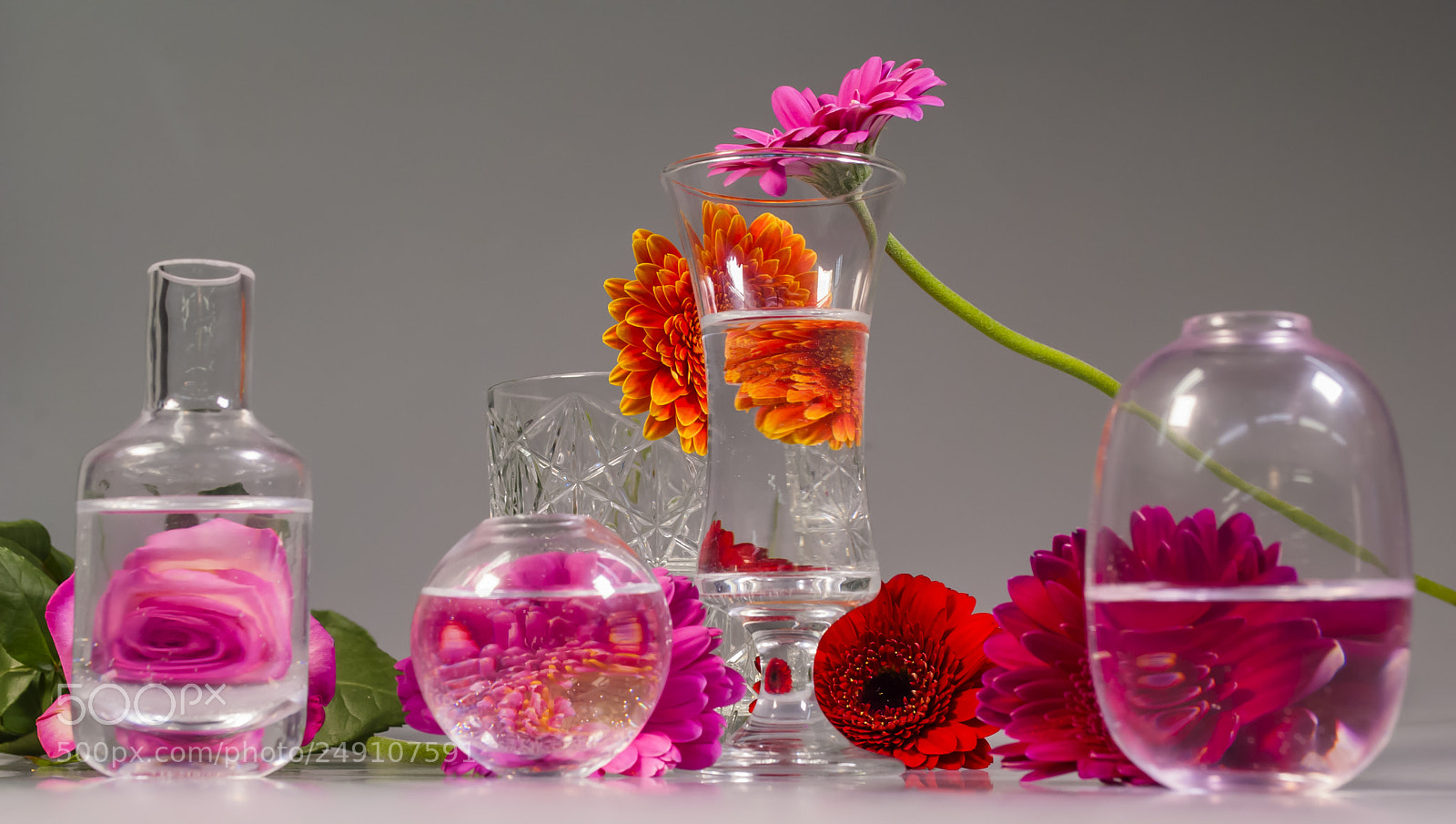Nikon D3000 sample photo. Flowers and glas photography