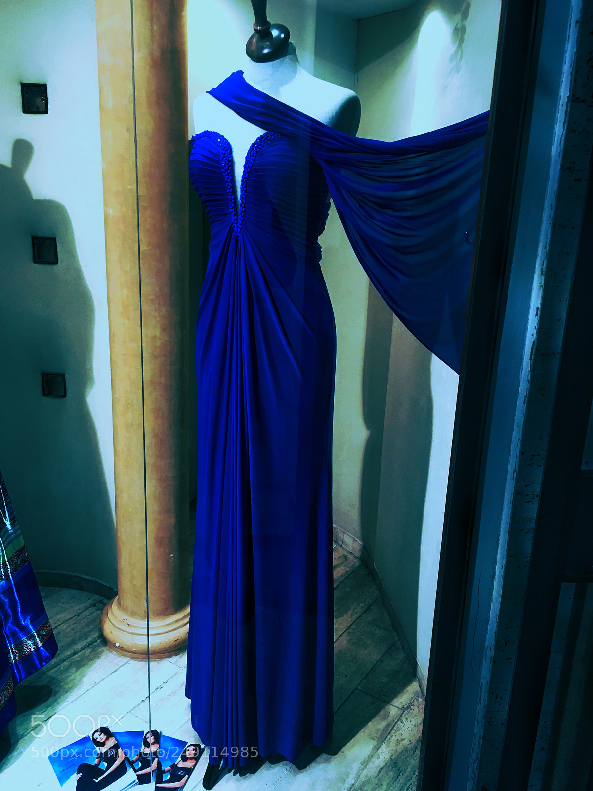 Apple iPhone SE sample photo. Dressmaker mannequin with blue photography
