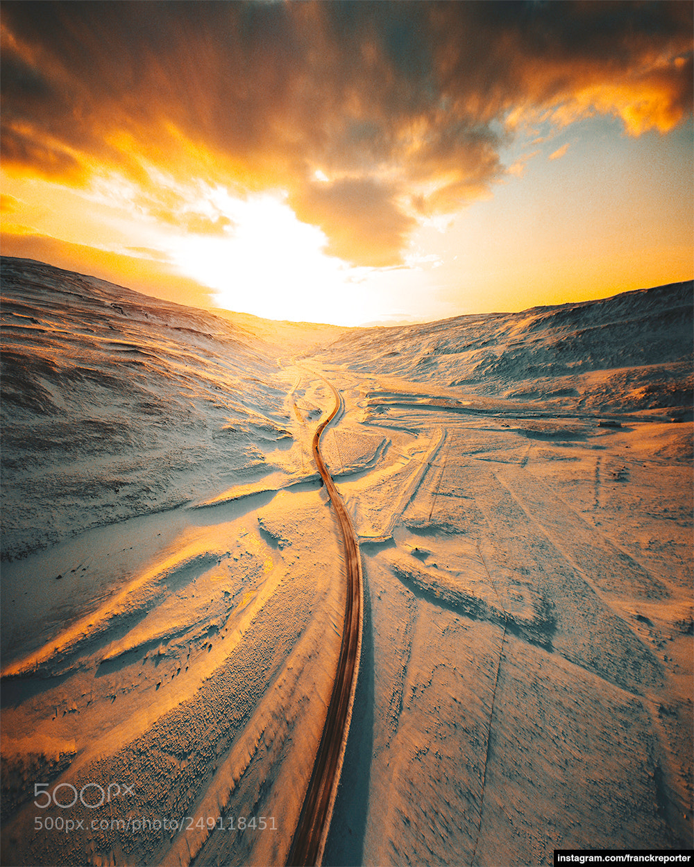 DJI FC220 sample photo. Iceland road aerial view photography
