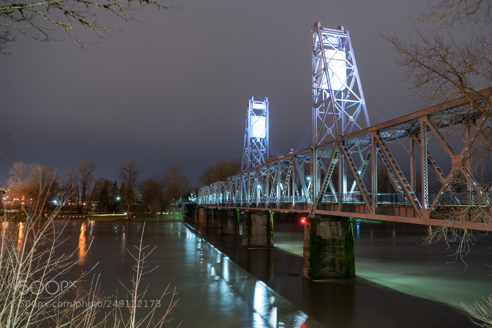 Sony a7R II sample photo. Lighted pedestrian bridge crossing photography