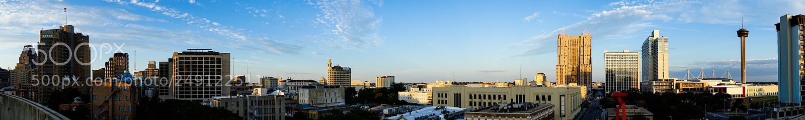 Sony a7 sample photo. San antonio skyline wide photography