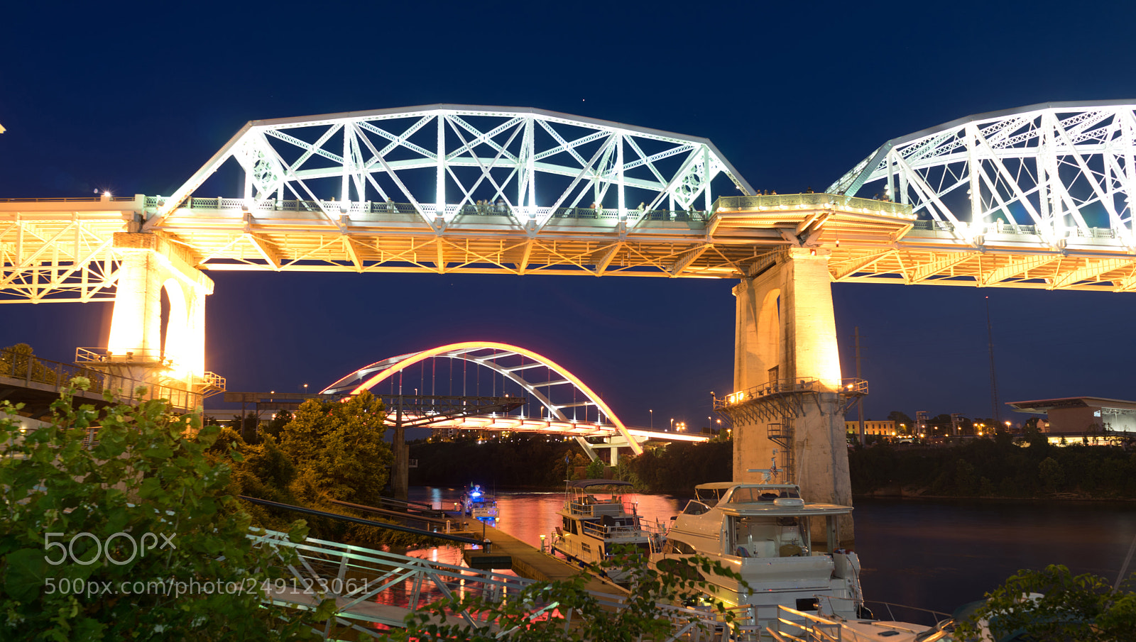 Sony a7 sample photo. Night bridges cumberland river photography