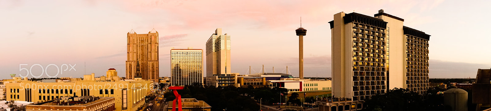 Sony a7 sample photo. San antonio skyline wide photography