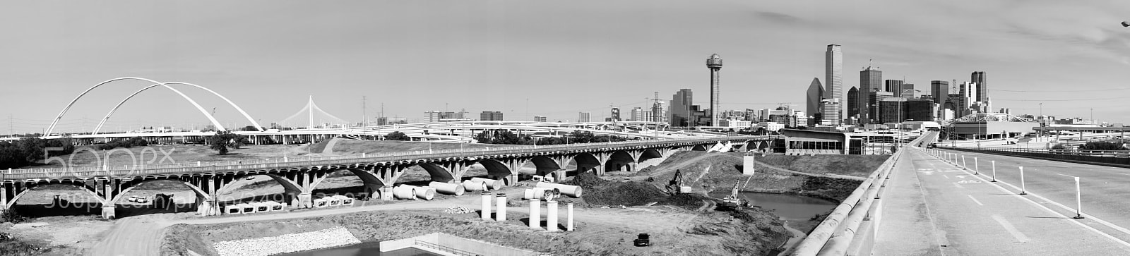 Sony a6300 sample photo. Trinity river bridges contruction photography