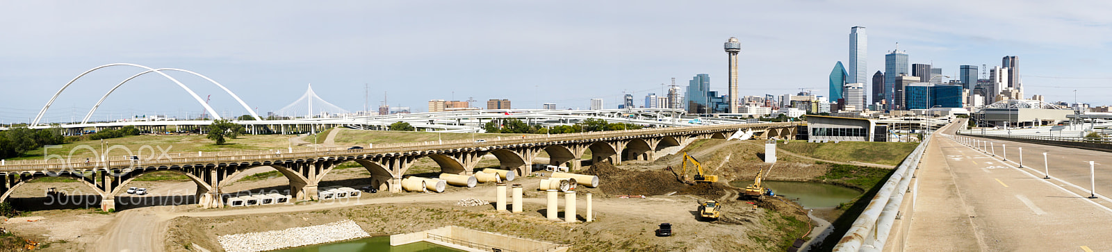 Sony a6300 sample photo. Trinity river bridges contruction photography