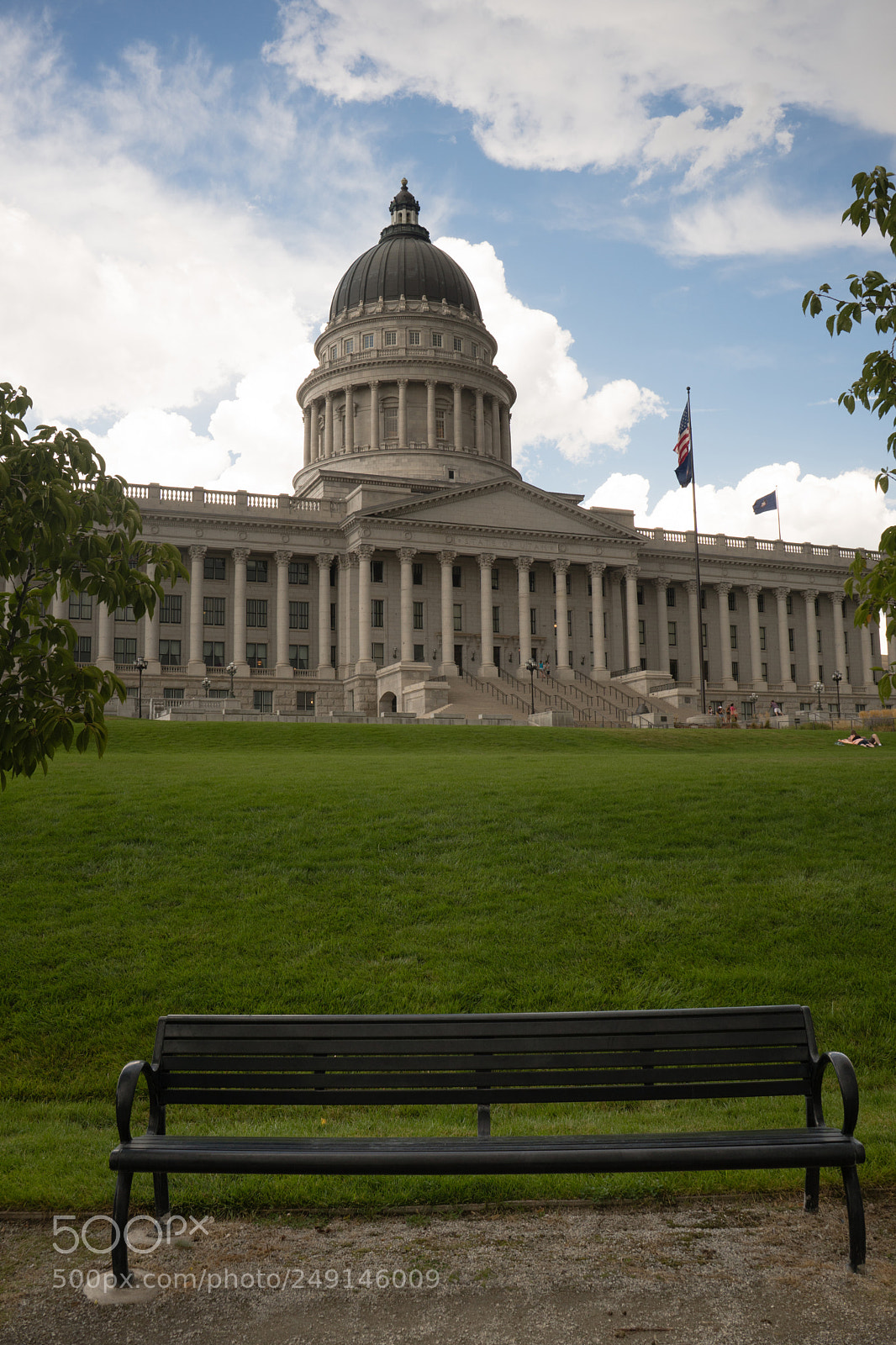 Sony a6300 sample photo. Bench landscaping grounds utah photography