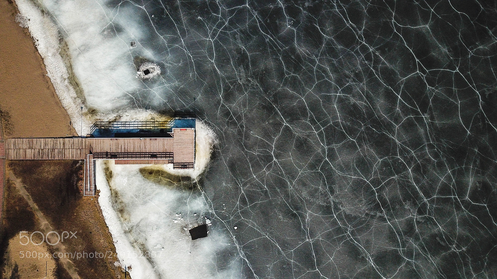 DJI FC220 sample photo. Bridge in the winter photography
