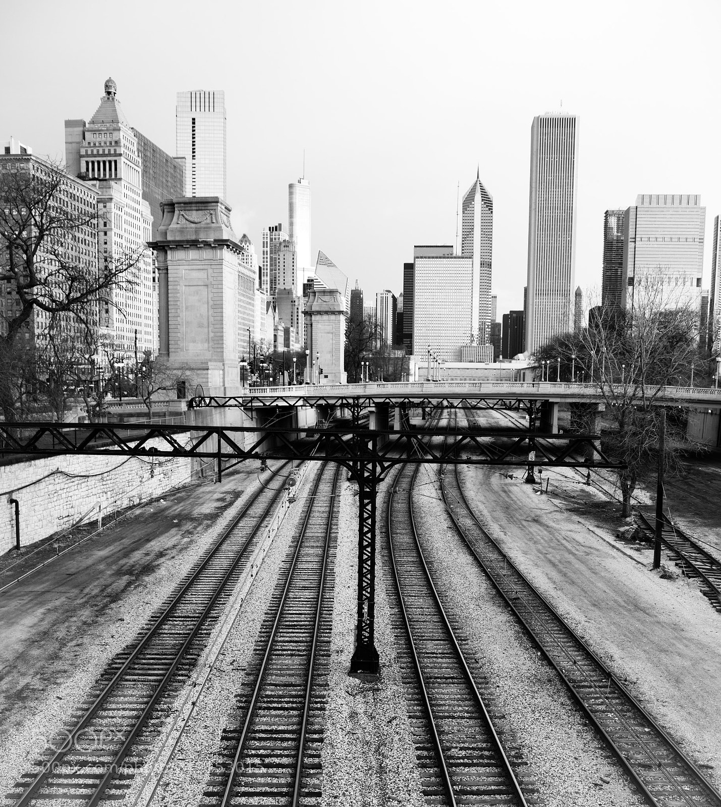 Sony Alpha DSLR-A900 sample photo. Mass transit rails central photography
