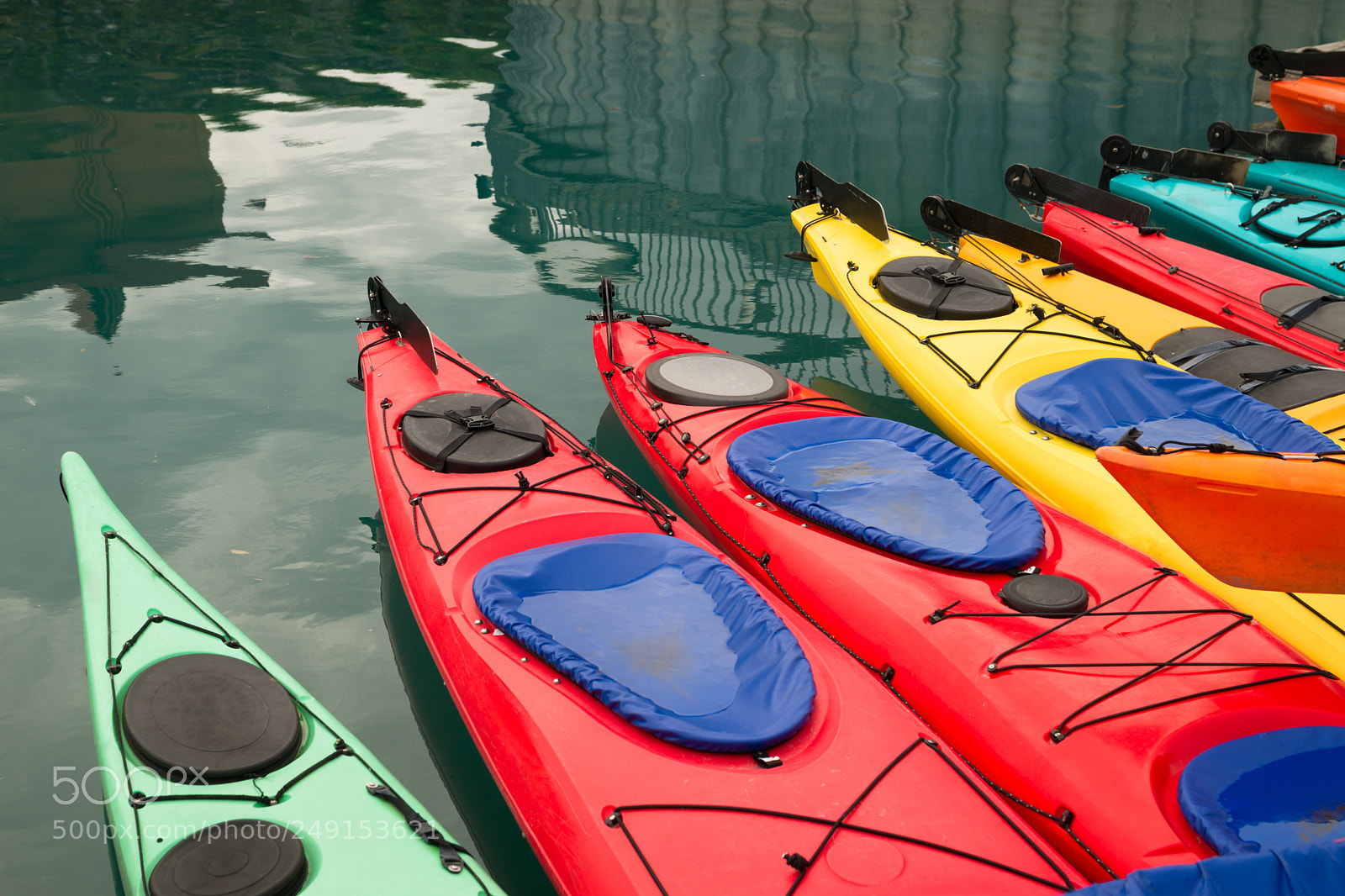 Sony Alpha DSLR-A850 sample photo. Kayaks in multiple color photography