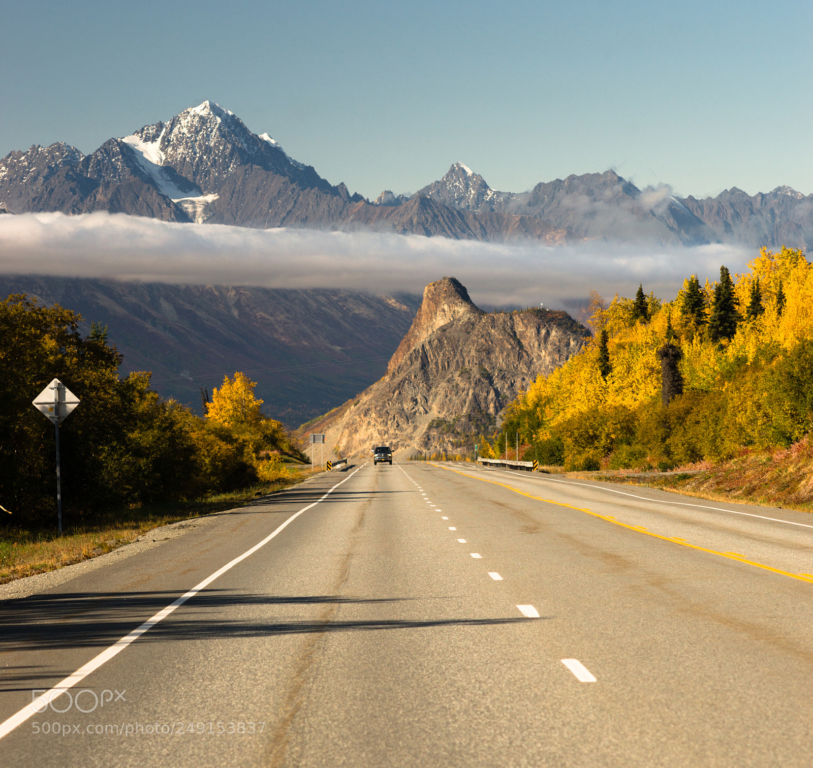 Sony SLT-A99V sample photo. Truck approaches fall season photography