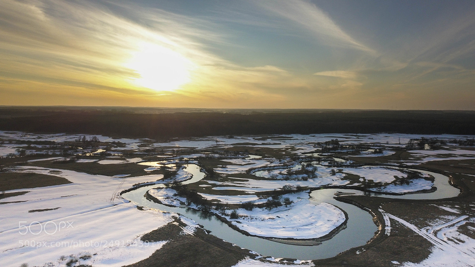 DJI FC220 sample photo. Sunrise over liwiec river photography