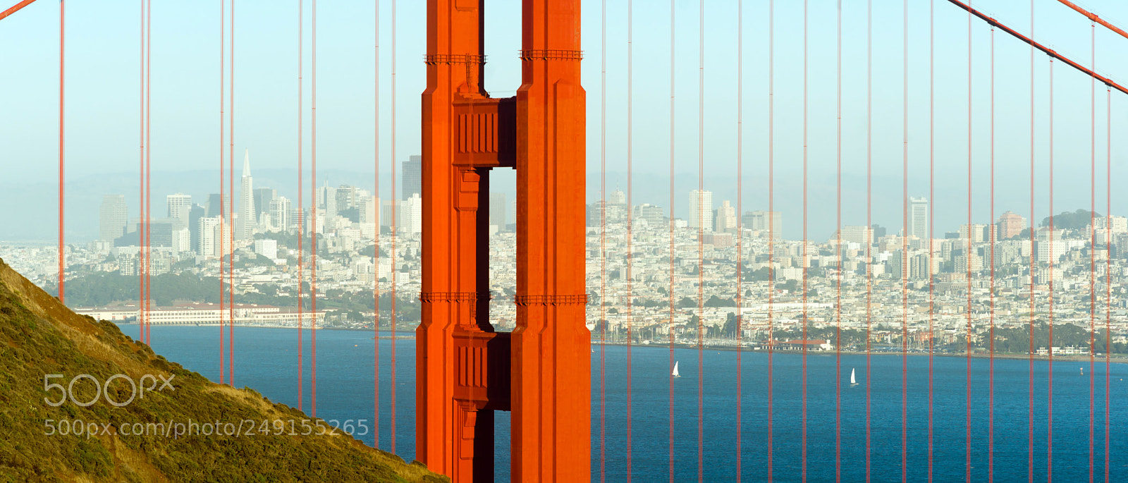 Sony Alpha DSLR-A850 sample photo. Panoramic golden gate bridge photography
