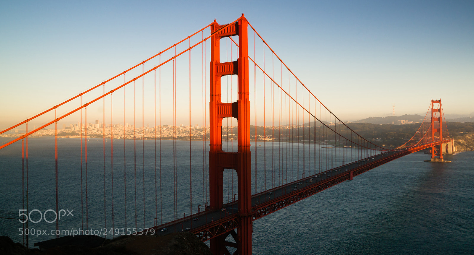 Sony Alpha DSLR-A850 sample photo. Panoramic golden gate bridge photography