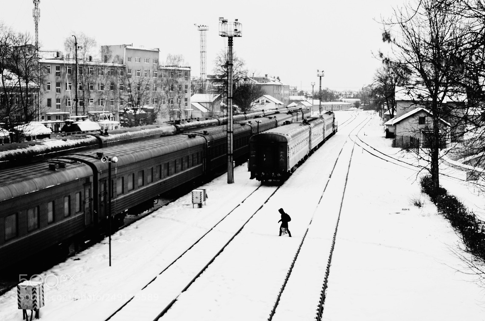 Nikon D5100 sample photo. Railways winter photography