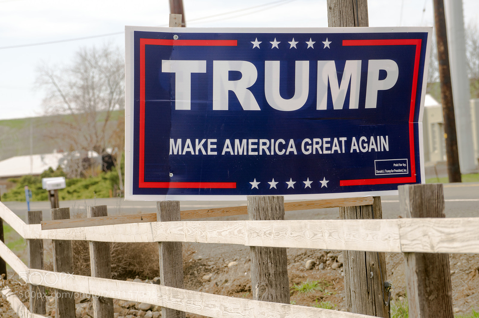 Sony a7 sample photo. Political sign banner trump photography