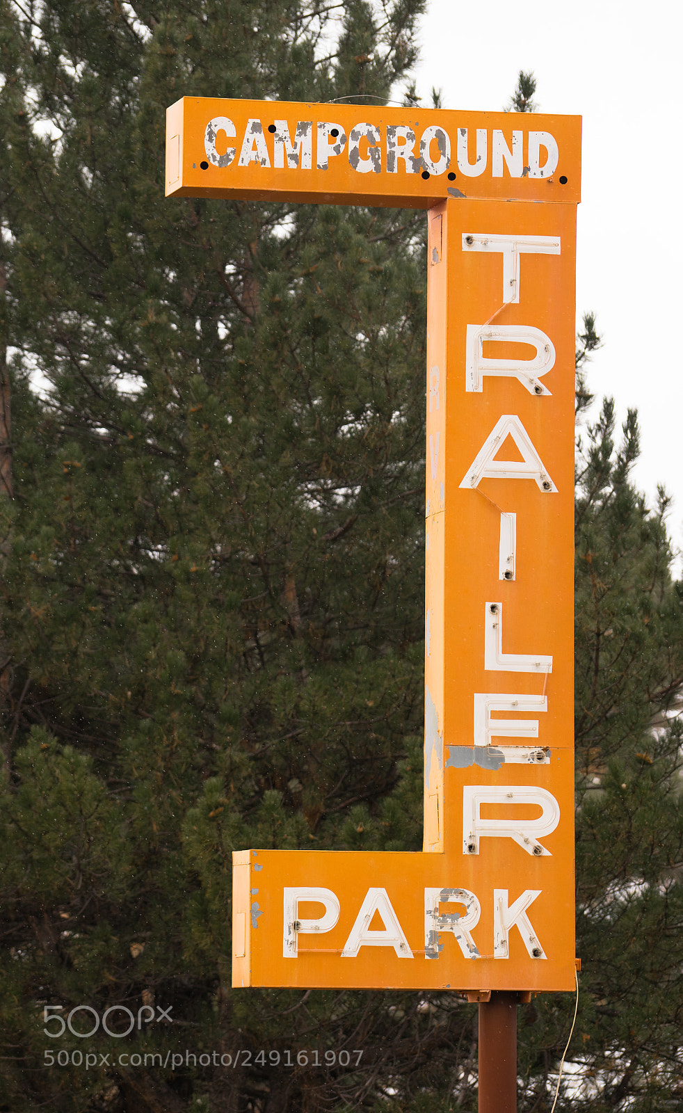 Sony a7 sample photo. Campground trailer park sign photography